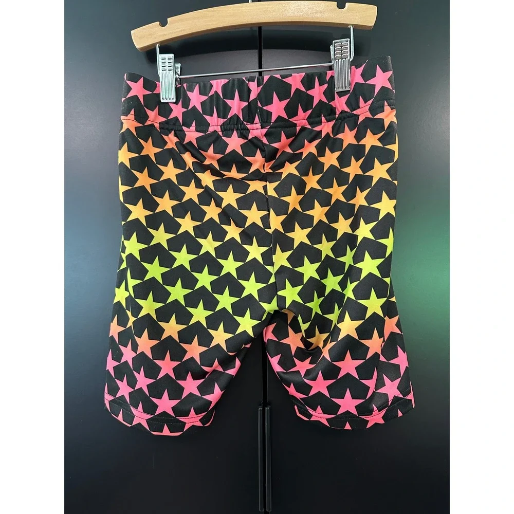 Converse Girls Neon Ombre Star Bike Shorts Black Multi Medium 10-12 4CA677-023